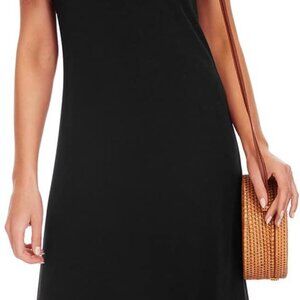 Women's Casual Short Sleeve Tshirt Dress Summer Side Split Loose V Neck Dresses